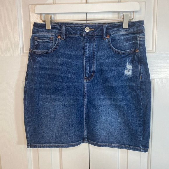 American Eagle Denim Mom Skirt | Size 8 Regular - Picture 3 of 7